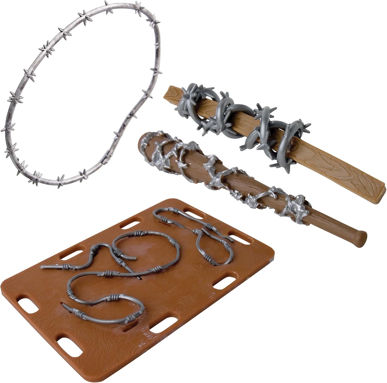 Barbed Wire Accessory Set for Wrestling Action Figures | Create Hardcore Wrestling Figure Matches with a Barbed Wire Board, Wire Piece