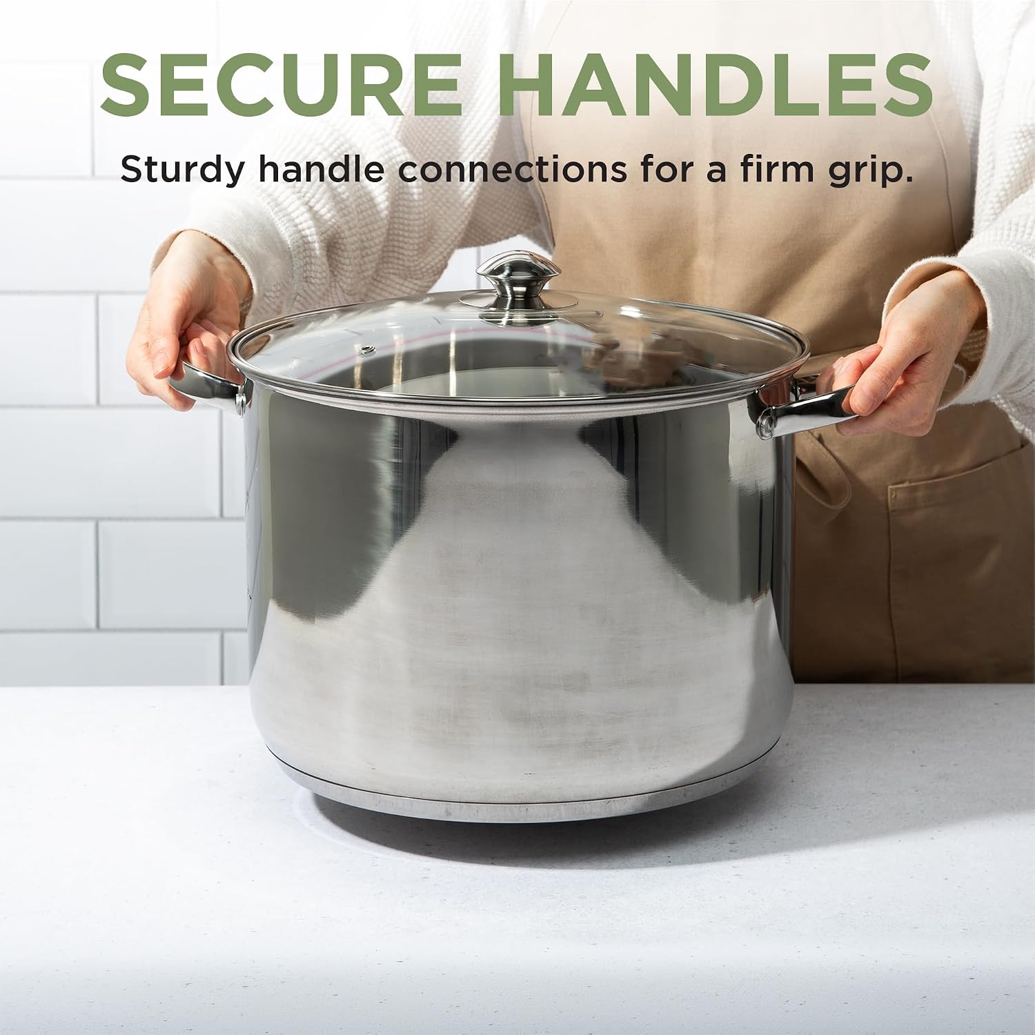 Ecolution Stainless Steel Sauce Pan, Encapsulated Induction Ready Cooking Pot with Glass Lid, Oven Safe, Dishwasher Safe Soup Pot, 2-Quart