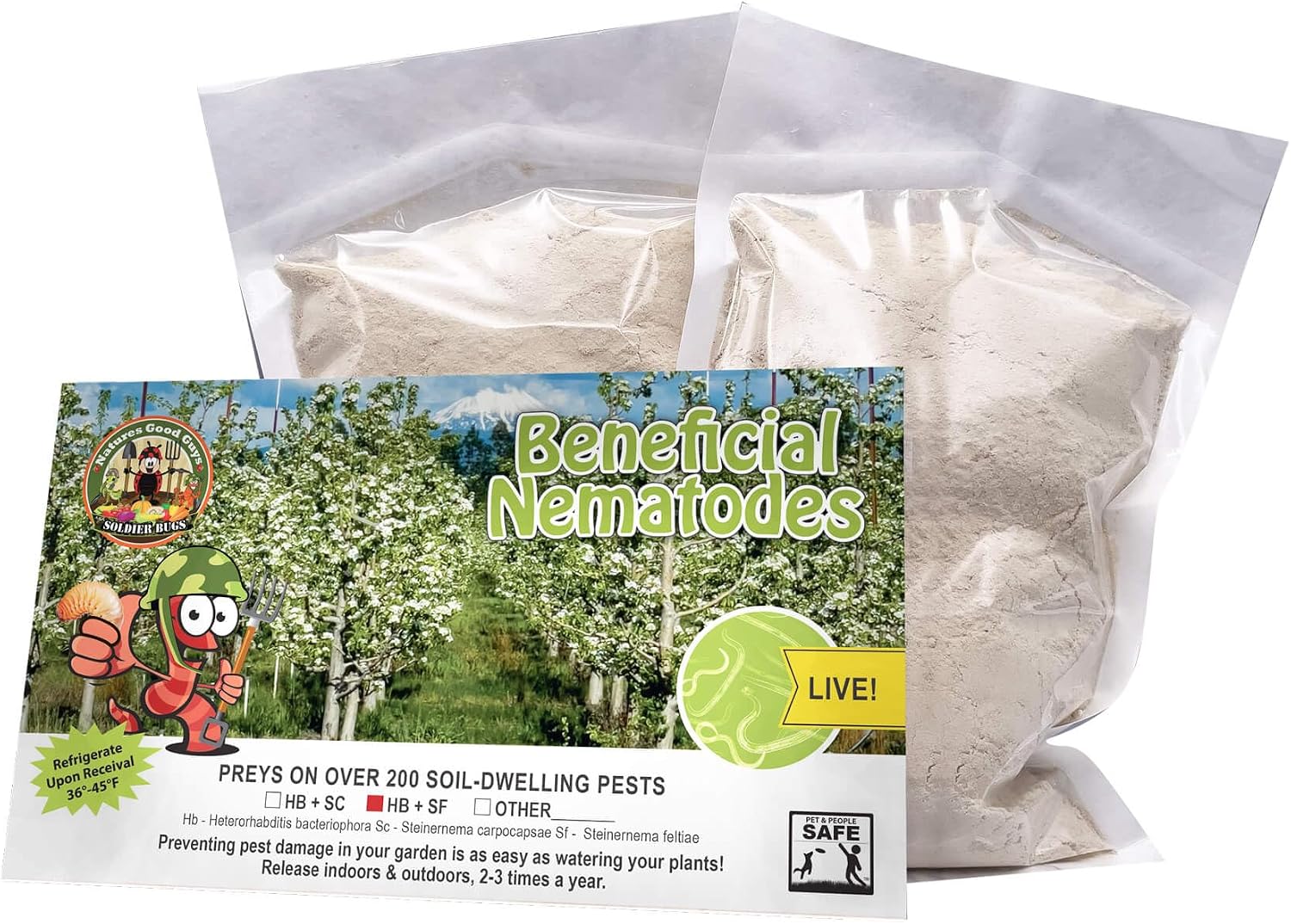 10 Million Live Beneficial Nematodes Hb & Sf - Kills Over 200 Different Species of Soil Dwelling and Wood Boring Insects.