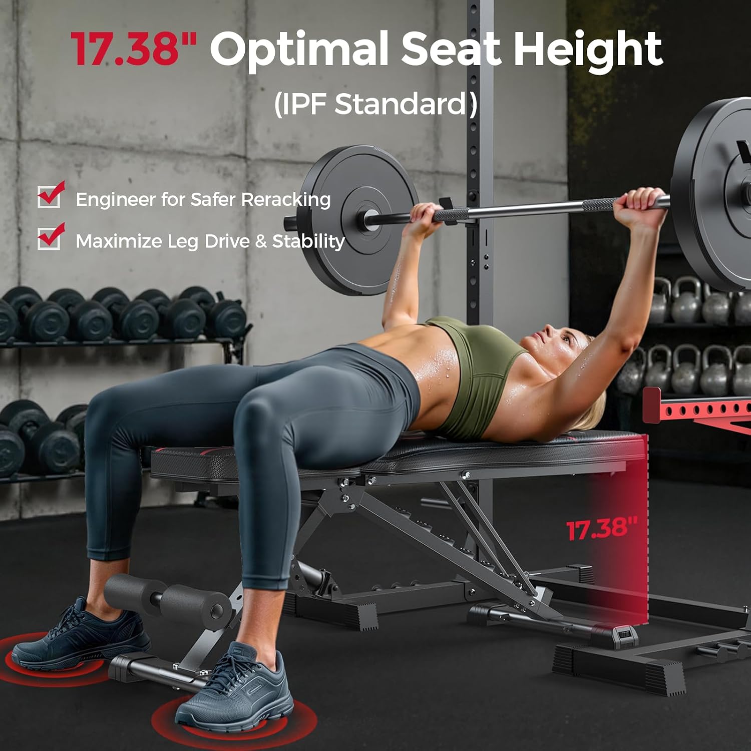 FLYBIRD WB2 Weight Bench, Adjustable Weight Bench for Full Body Workout