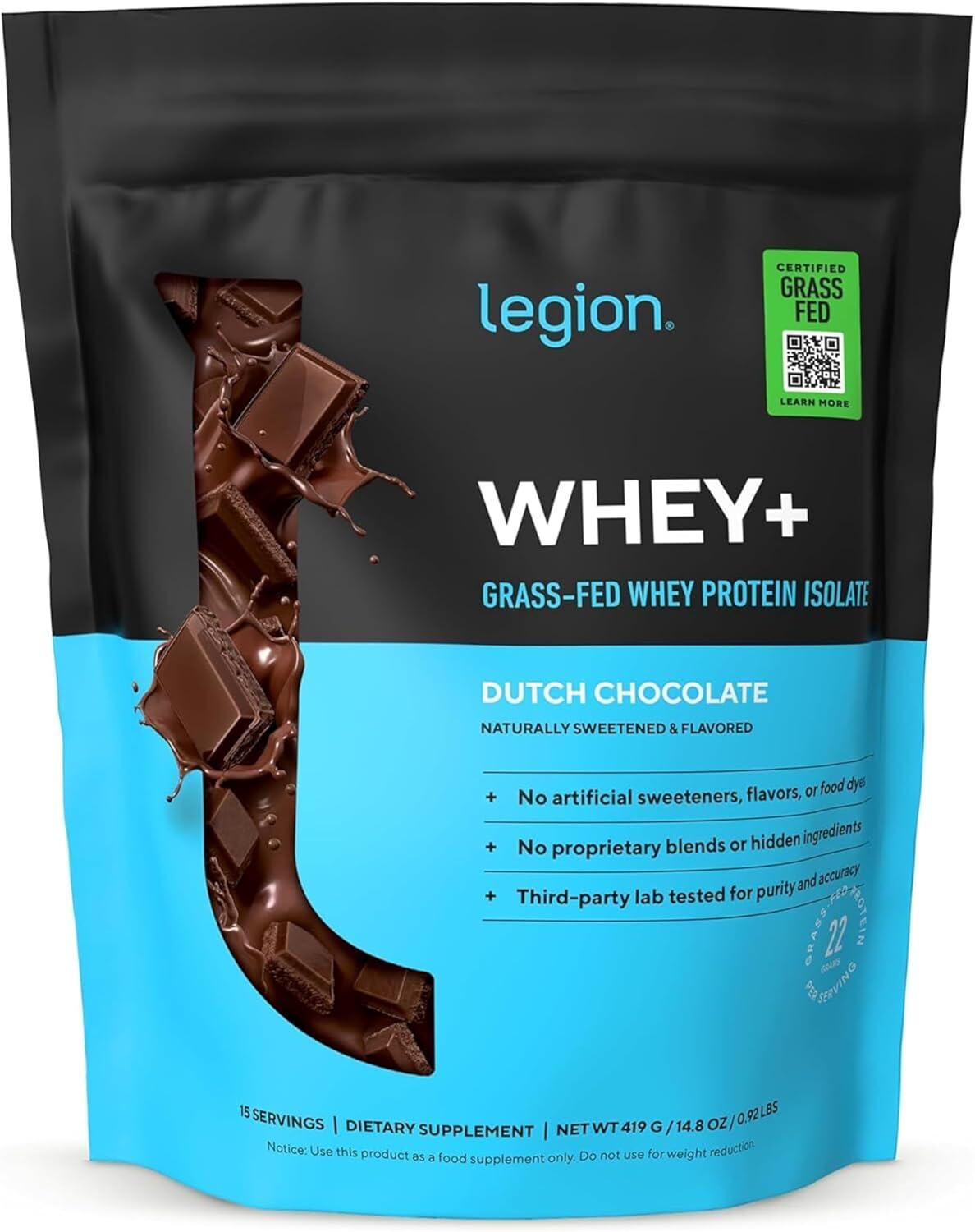 LEGION Whey+ Protein Whey Isolate from Grass Fed Cows (French Vanilla, 30 Servings) - Whey Protein Isolate Powder, Low Calorie, Non-GMO, Sugar Free, Lactose and Gluten Free, All Natural Protein Powder