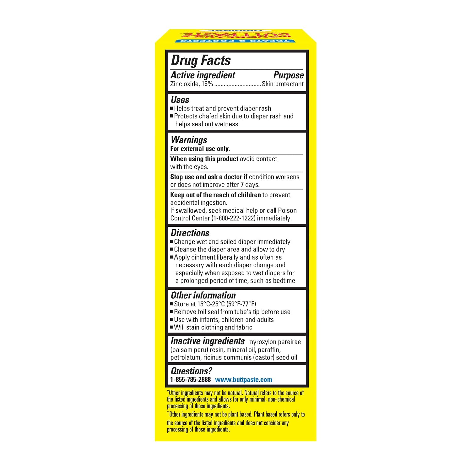 Boudreaux's Butt Paste Diaper Cream, Dermatologist-Tested Original Diaper Rash Cream for Daily Prevention and Relief, Baby Ointment, 2oz Tube