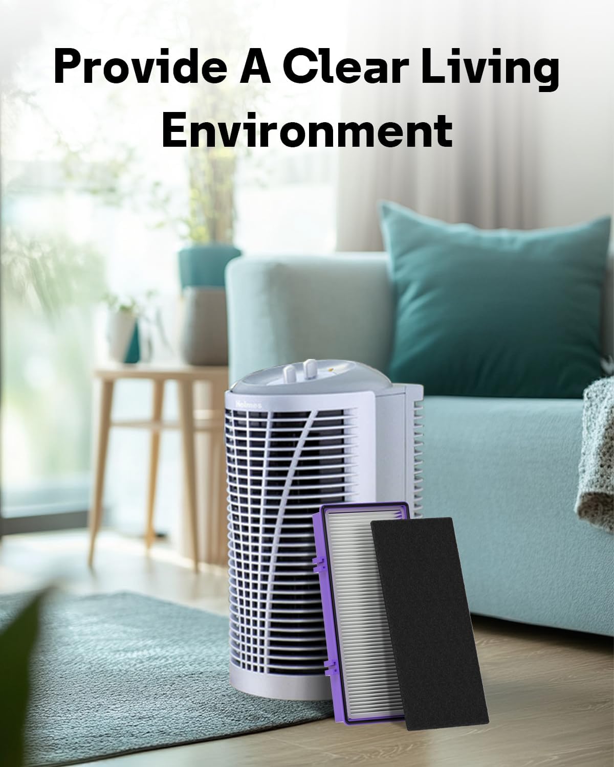 Leemone Aer1 Filter Replacement for Holmes/Bionaire Air Purifier, Blue 2+4