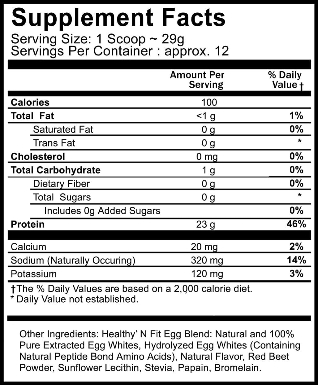 Healthy 'N Fit 100% Egg Protein- Vanilla Ice Cream (2lb): 100% Egg White Protein Plus Natural Peptides. Pure, All Naturally Sweetened Protein