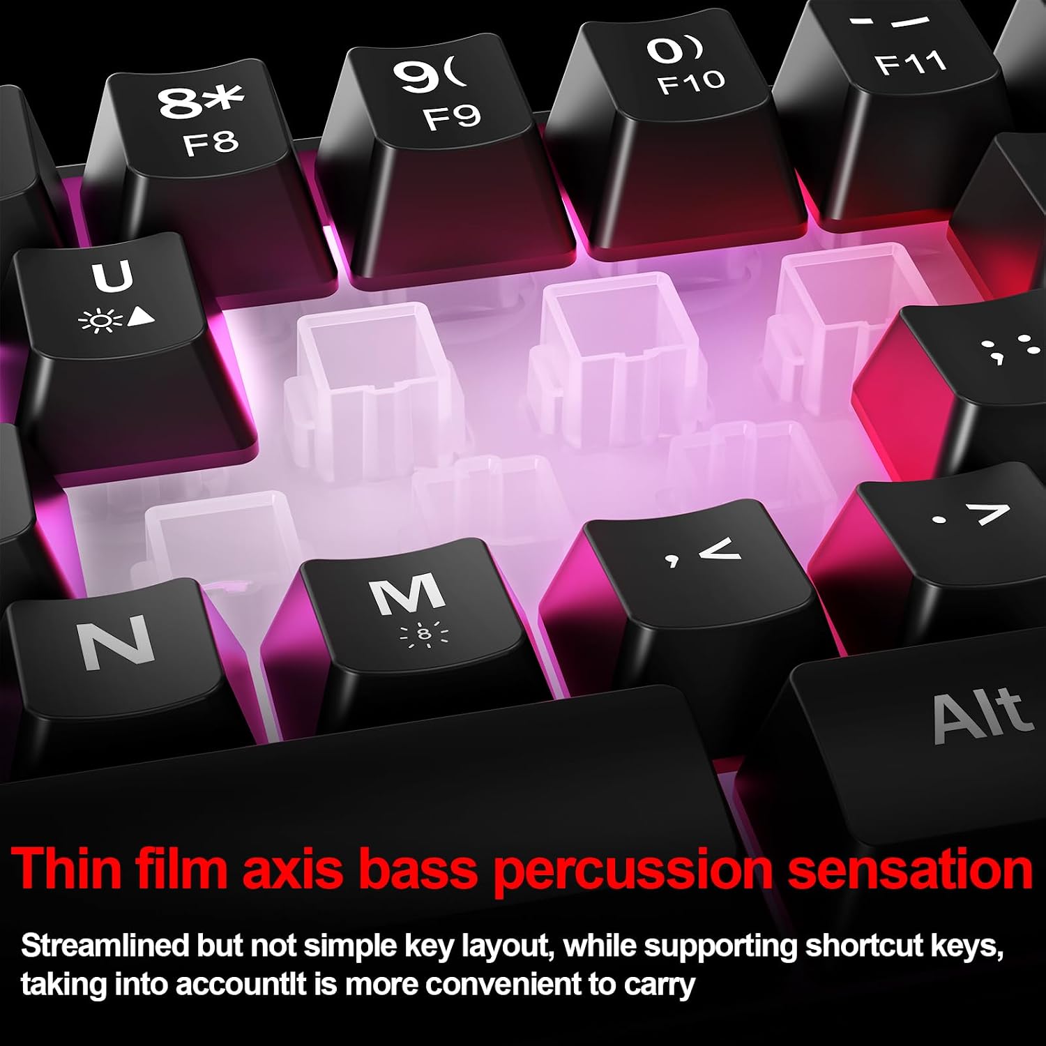 Wired RGB Gaming Membrance Keyboard. 60 Percent Mini Creamy LED Computer Keyboard .Small Ergonomic Clicky Teclado with ABS Backlit Unreplaceable