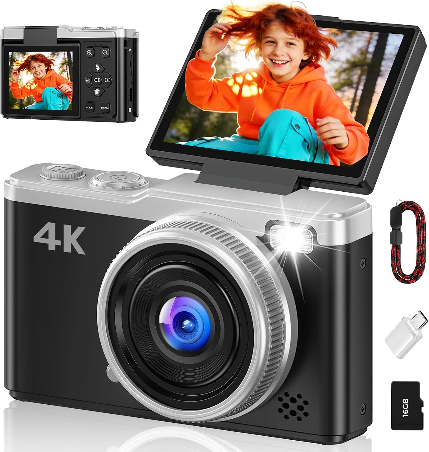 MaxMango Digital Camera, 64MP & 2.4'' Vlogging Camera for Beginners