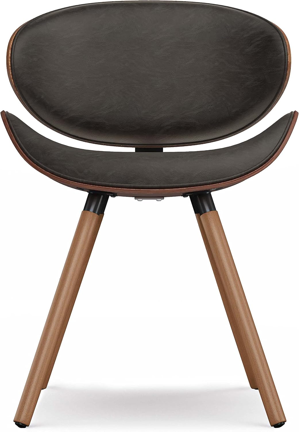 SIMPLIHOME Regina Rattan Mid-Century Modern Arm Dining Chairs in Black