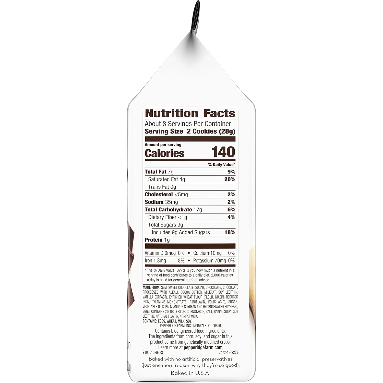 Pepperidge Farm Milano Cookies, Dark Chocolate, 20 Packs Tub, 2 Cookies Per Pack