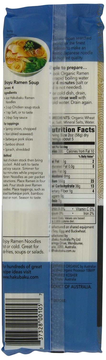 Hakubaku Organic Ramen Noodles, 9.5 OZ