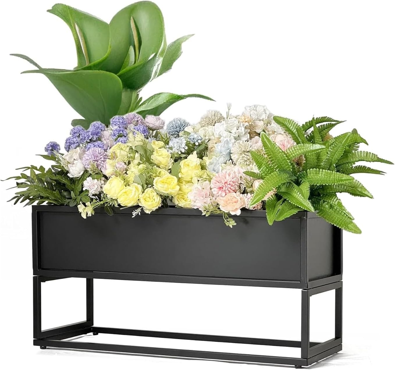 Cocoyard Metal Elevated Planter Box - 28" Raised Garden Bed with Legs for Indoor and Outdoor - Tall Rectangle Planter with Felt Liner