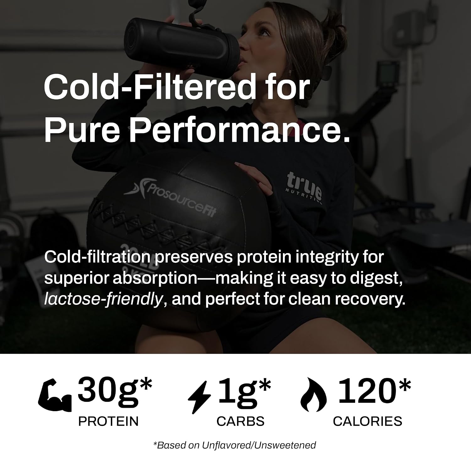 True Nutrition Whey Protein Isolate, Unflavored, 1lb | Cold-Filtered, 30g Protein per Serving, Unsweetened, No Additives, Keto, Gluten Free, Lactose Free, Non-GMO