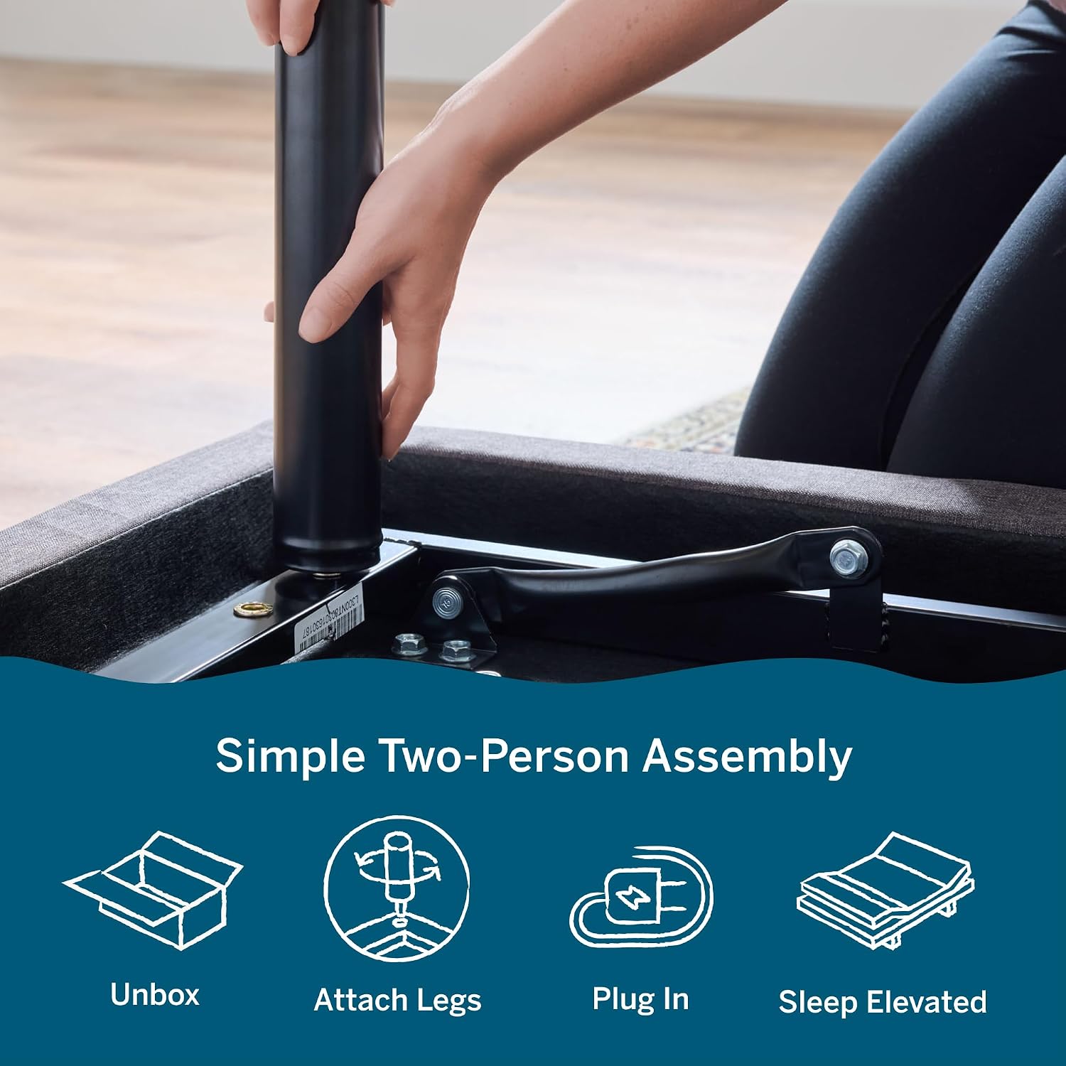 Lucid® L300 Adjustable Bed Frame – USB – Memory Position – Remote, Twin XL
