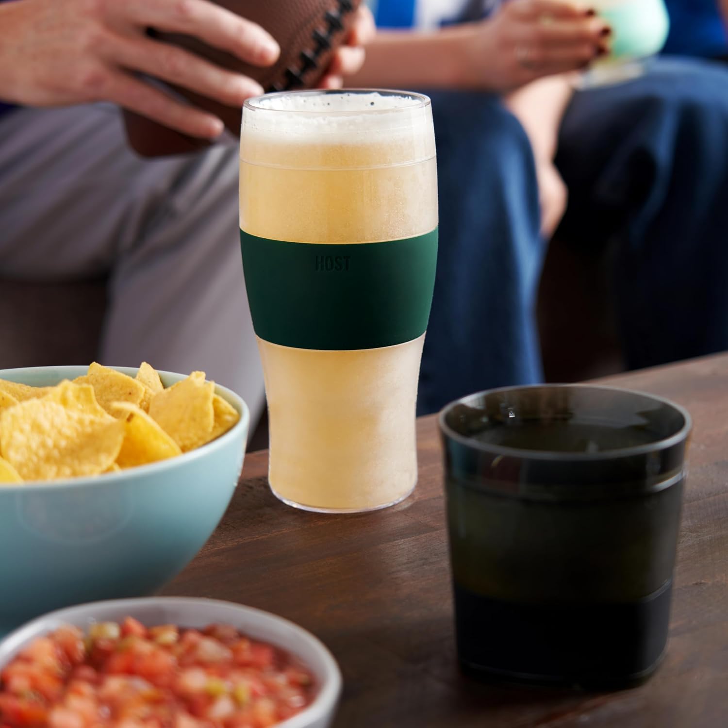 Host FREEZE Beer Glasses, Frozen Beer Mugs, Freezable Pint Glass Set, Insulated Pint Glass to Keep Your Drinks Cold, Double Walled Insulated Glasses