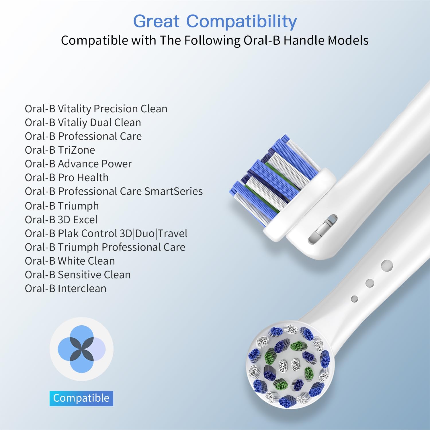 Replacement Toothbrush Heads for Oral B Braun, 8 Pack Professional Electric Toothbrush Heads