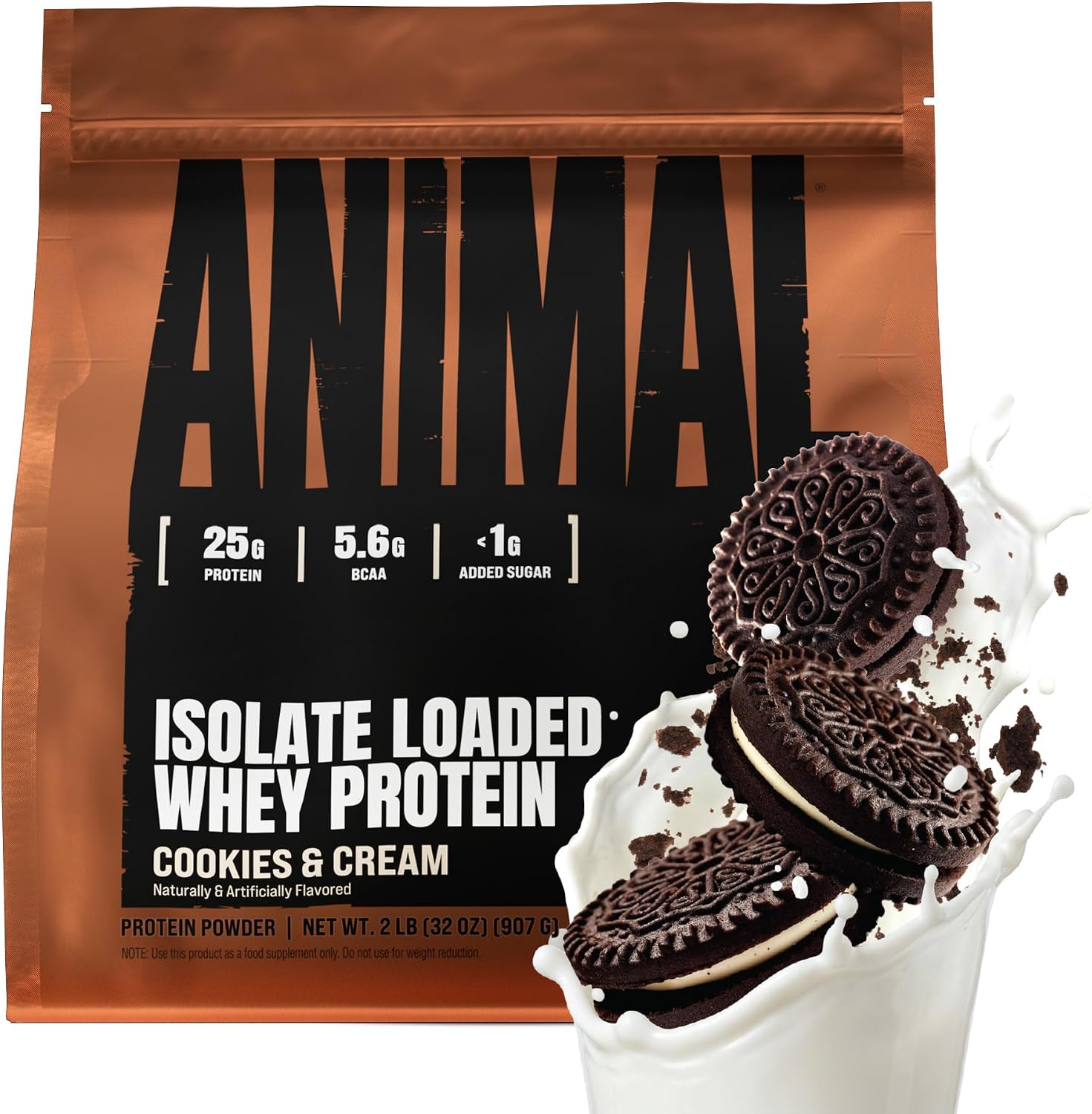 Animal Whey Isolate Protein Powder - Loaded for Pre & Post Workout Muscle Builder and Recovery with Digestive Enzymes for Men & Women - 25g Protein, Great Taste, Low Sugar - Chocolate 2 lbs