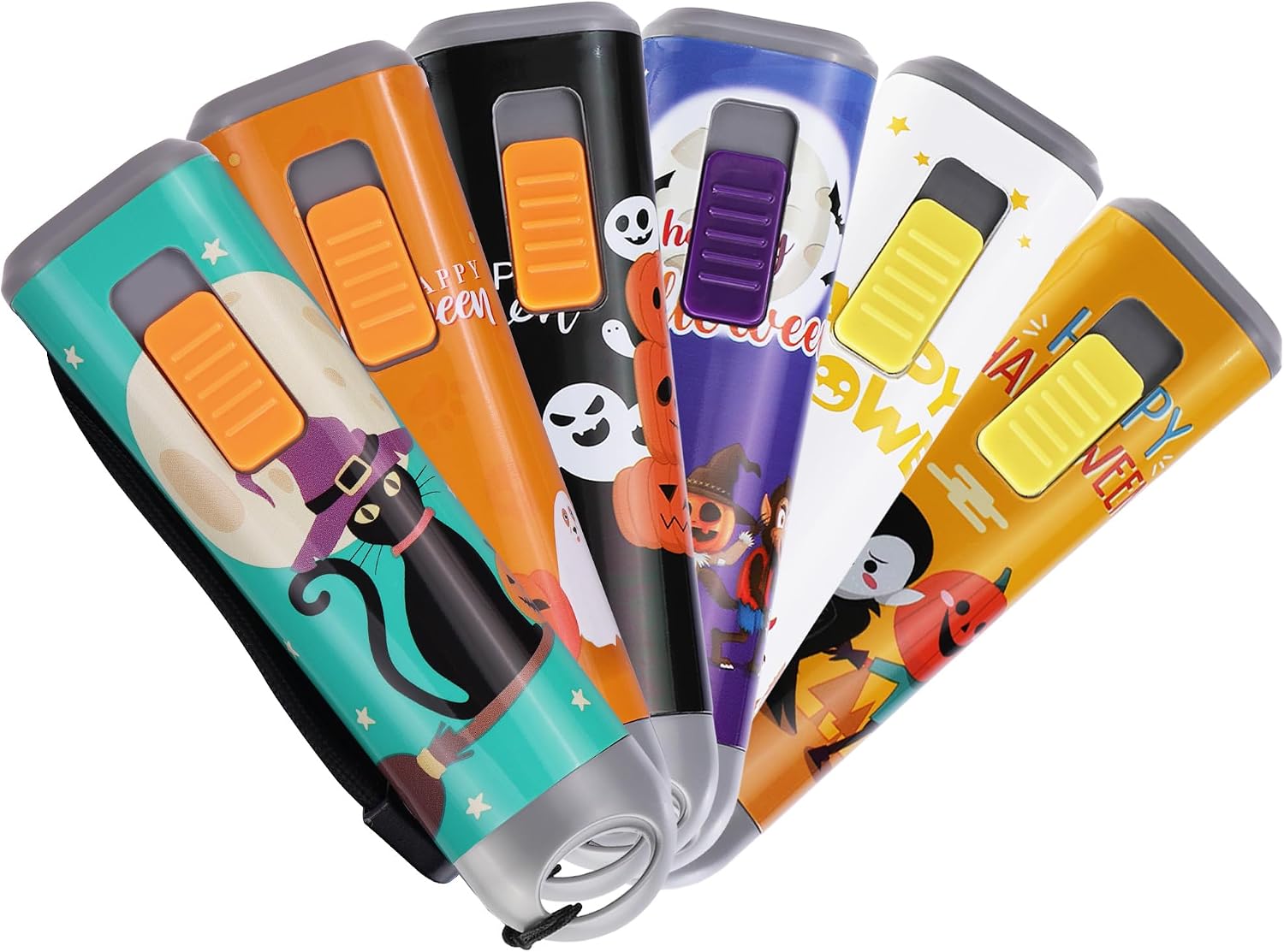 EverBrite Mini Flashlights 6-Pack Mix Colors, Batteries Included | Small, Lightweight, 18 AAA Batteries, 6-Color Set, 9-LED, Wrist Lanyards, for Home, Camping & Emergency use, Holiday Gifts