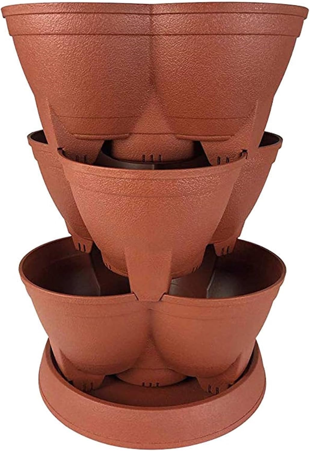 Stackable Planter – 30 Quart Capacity, Brick Red - Vertical Garden for Herbs, Vegetables, Fruits, Flowers