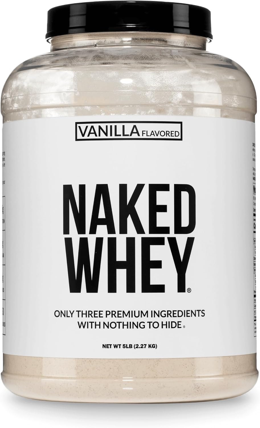 NAKED Whey 5LB 100% Grass Fed Unflavored Whey Protein Powder - Only 1 Ingredient, NSF Certified, Undenatured, Gluten Free, Soy Free, Promote Muscle Growth and Recovery - 76 Servings