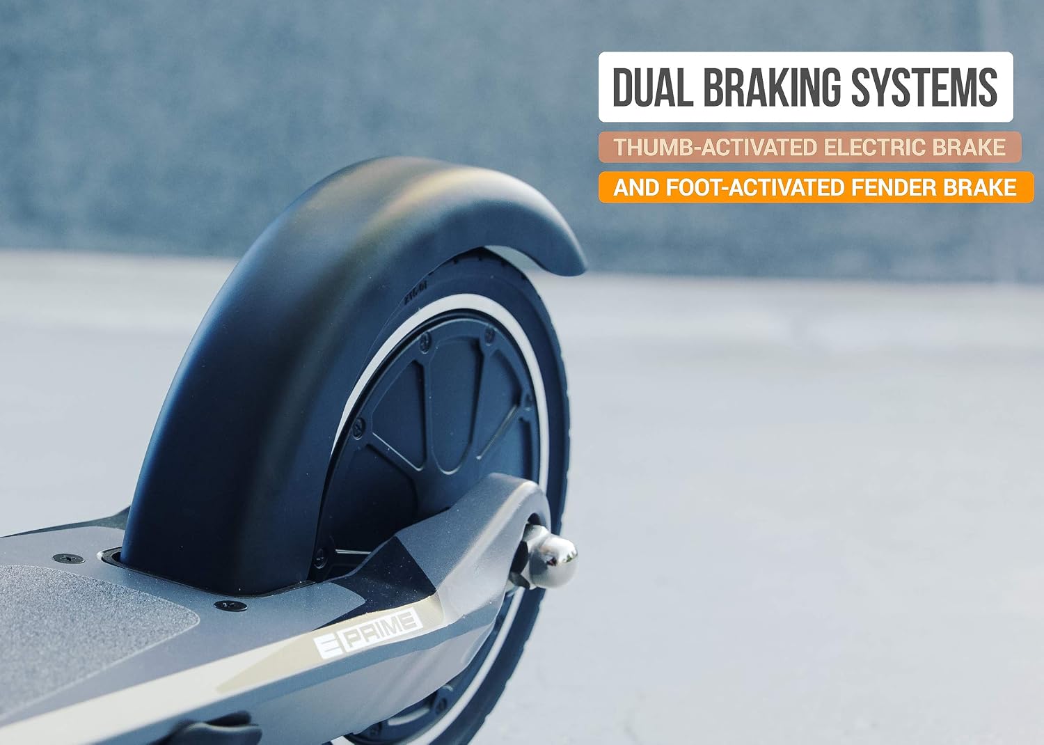Razor E Prime Adult Electric Scooter - Up to 15 mph, 8" Airless Flat-free Tires, Rear Wheel Drive, 250W Brushless Hub Motor