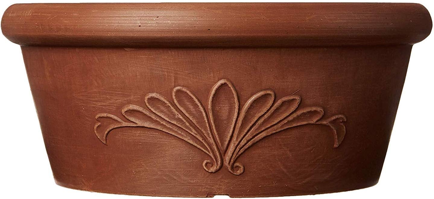 Arcadia Garden Products PSW TA25C Plastic/Stone/Wood Composite Bulb Pan – No Drainage Hole (Drillable), Planter Bowl for Succulents, Bonsai, Fairy Gardens, Herbs,10-Inch, Chocolate