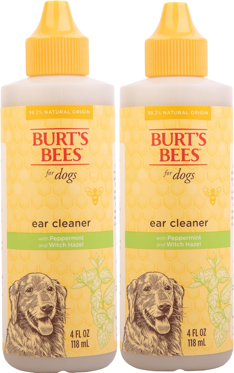 BURT'S BEES FOR PETS Ear Cleaner for Dogs with Pepeprmint and Witch Hazel, 99.7% Natural Origin Formulas, Dog Ear Cleaner, Ear Cleaning Solution for Dogs, 4 oz | 99.7 percent natural origin formula, gentle ear cleaning solution, for routine daily groomin…