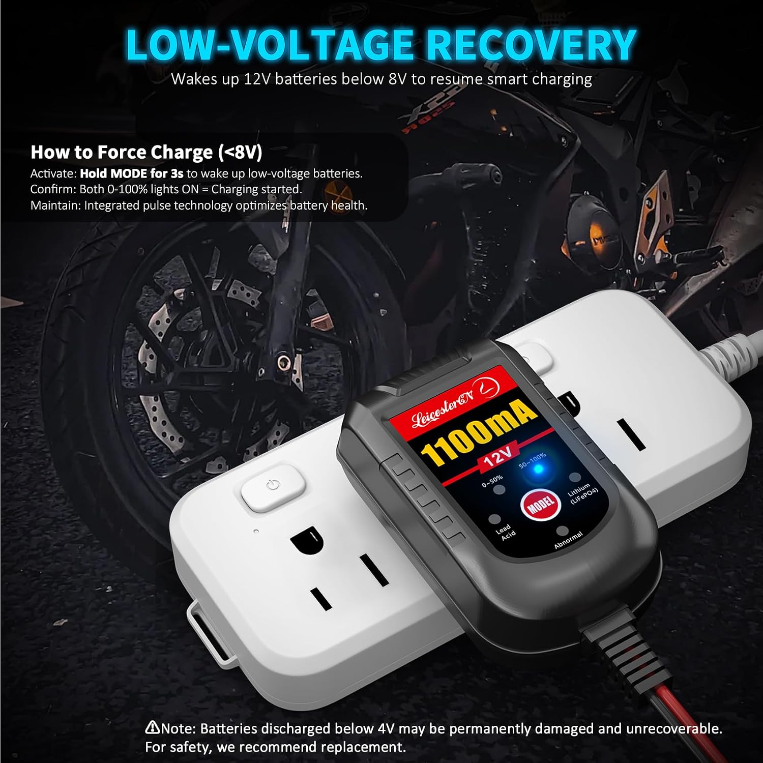 2A Battery Maintainer & Trickle Charger, 6V 12V Smart Float Charger with Pulse Repair Mode, 10FT Extra Long for Motorcycle, Automotive Car, Lawn Mower, Marine Boat, ATV, SLA, AGM, Gel, LiFePO4