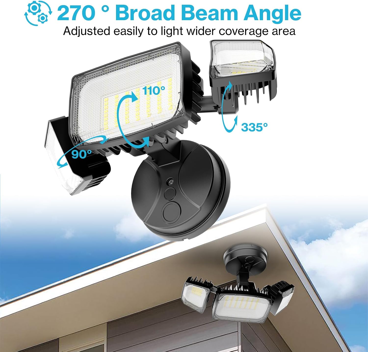 Olafus 80W Flood Lights Outdoor, Switch Controlled 8000LM LED Security Lights, IP65 Waterproof Outside Floodlights
