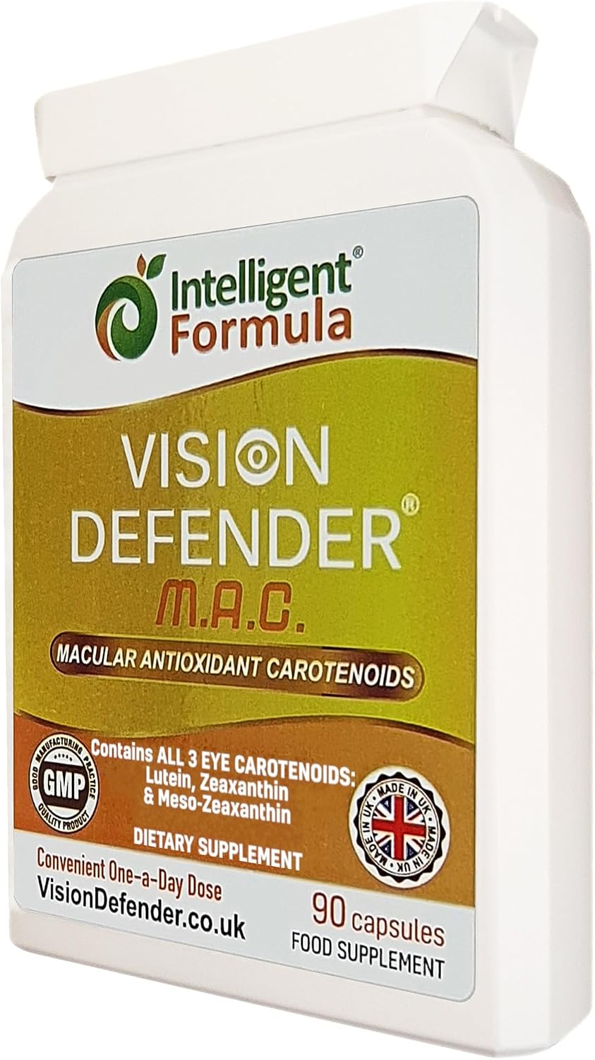 Vision Defender MAC Triple Carotenoid Eye Supplement, 3 Month 90 Capsules | Meso-Zeaxanthin, Triple Carotenoid Antioxidant, Marigold Extract