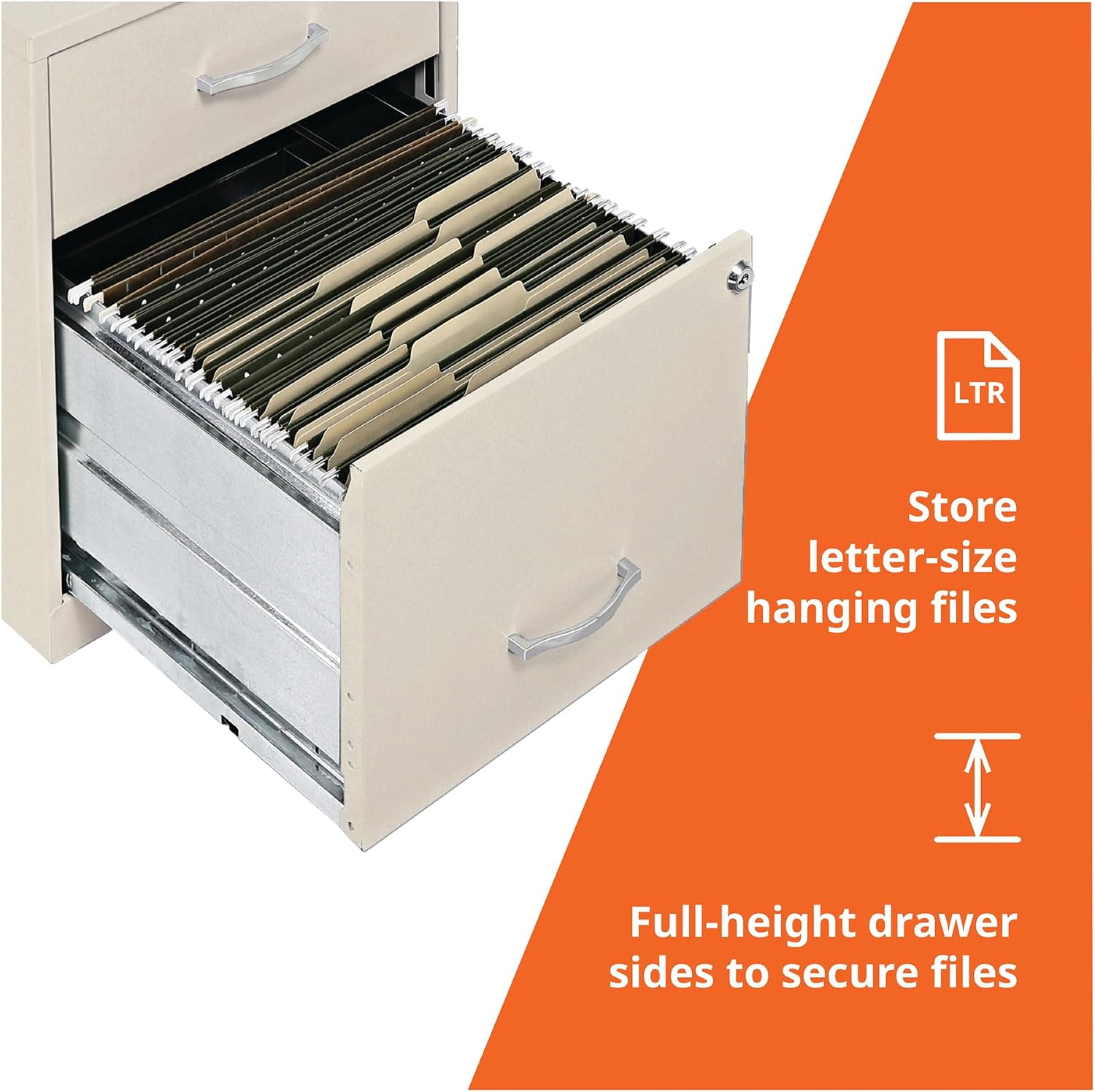 NuSparc 2 Drawer Locking Filing Cabinet | Pre-Assembled Steel Construction | Space-Saving Design is Perfect for Home and Small Office | Letter-Size | Assembled in North America