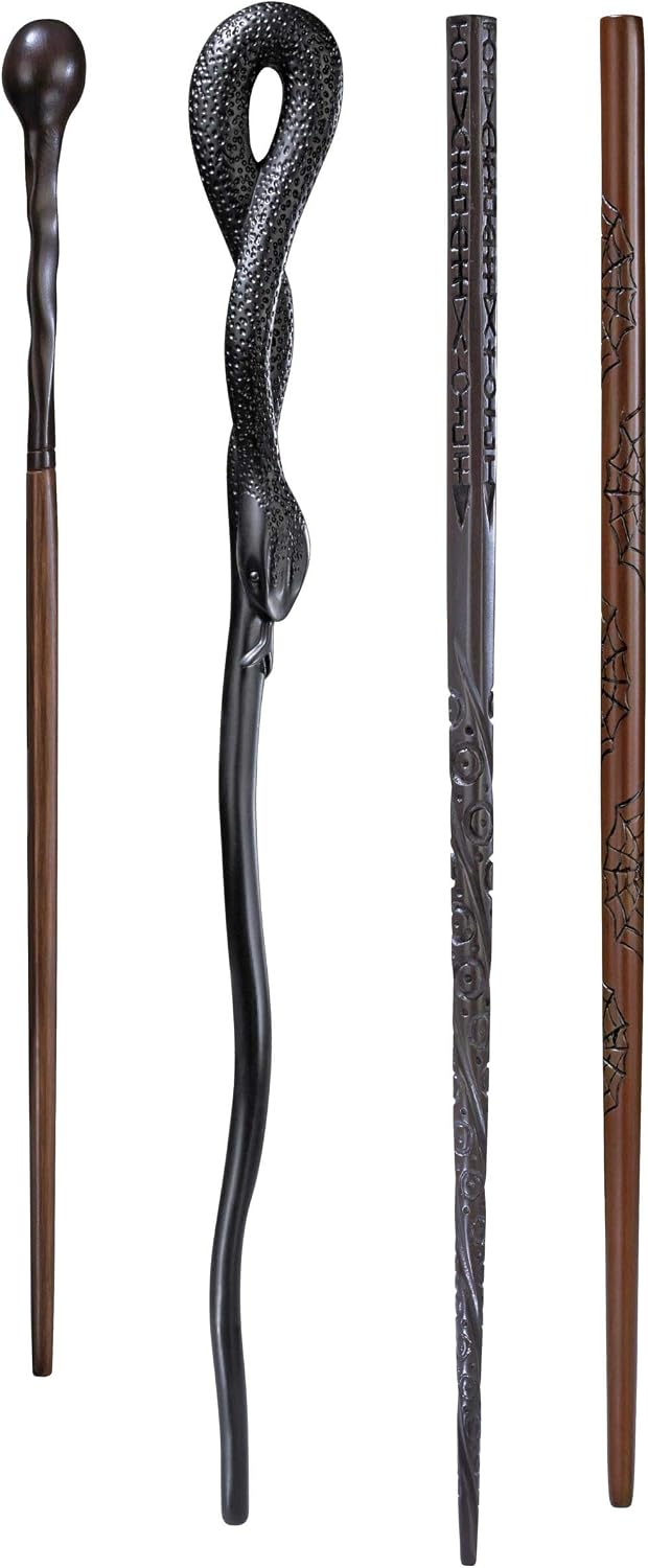 The Noble Collection Harry Potter Marauders Wand Set with Display Stand - 31.5in (43cm) 4 Wizard Wands with Marauders Map Display Stand - Officially