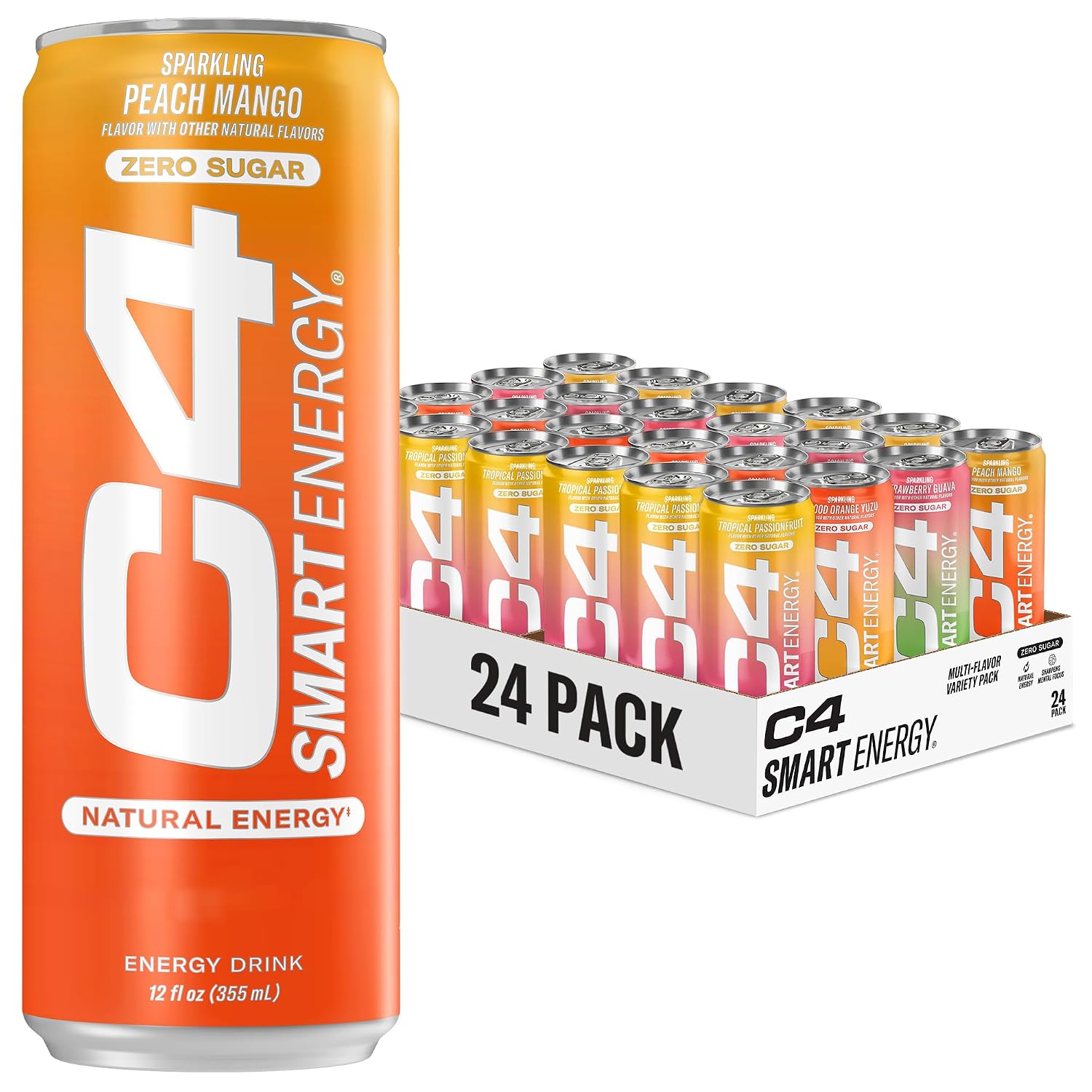 C4 Smart Energy Drink, 200mg Caffeine, 12 Fl Oz 12pk