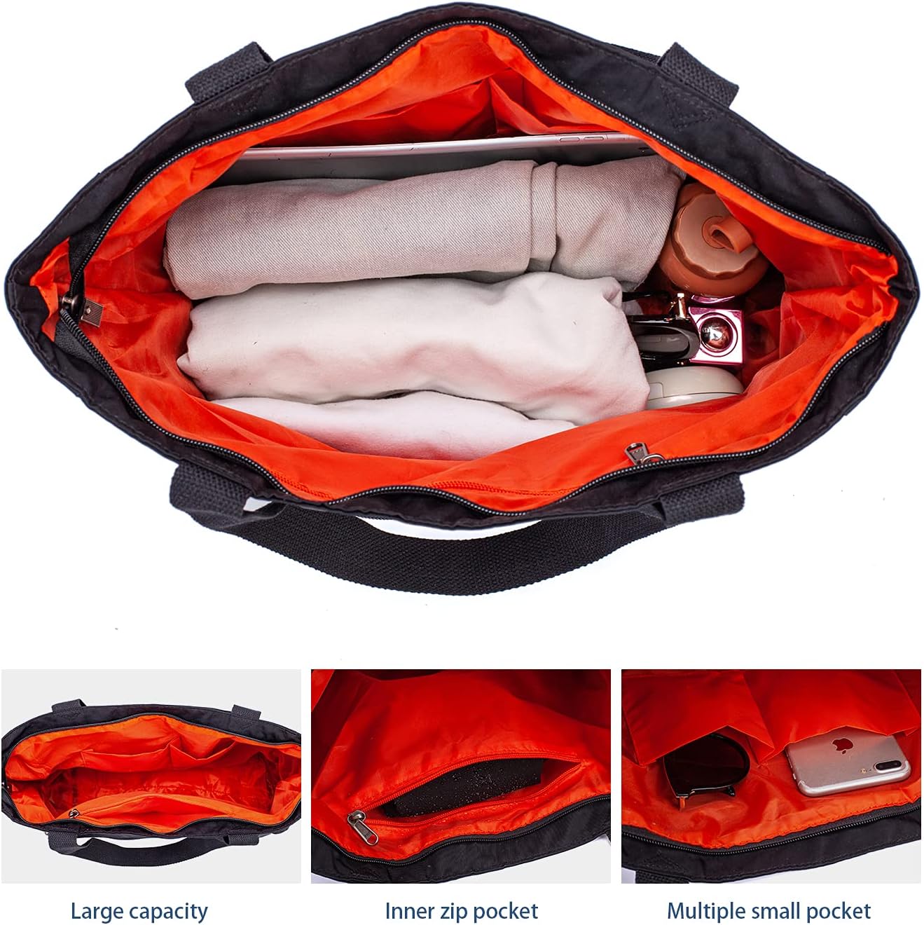ETidy Large Capacity Foldable Tote Bag With Zipper