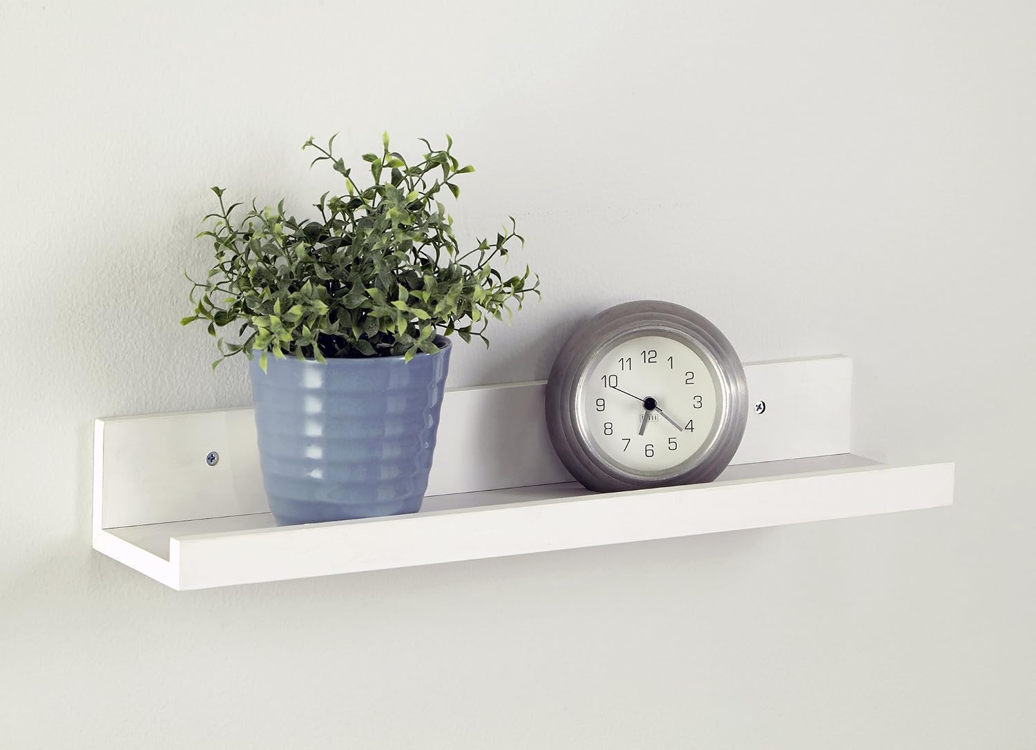 ClosetMaid Floating Shelf with Ledge, Wall Mount, 19 in., for Living Room, Bedroom, Office, Hallway, Storage & Decoration, White Finish