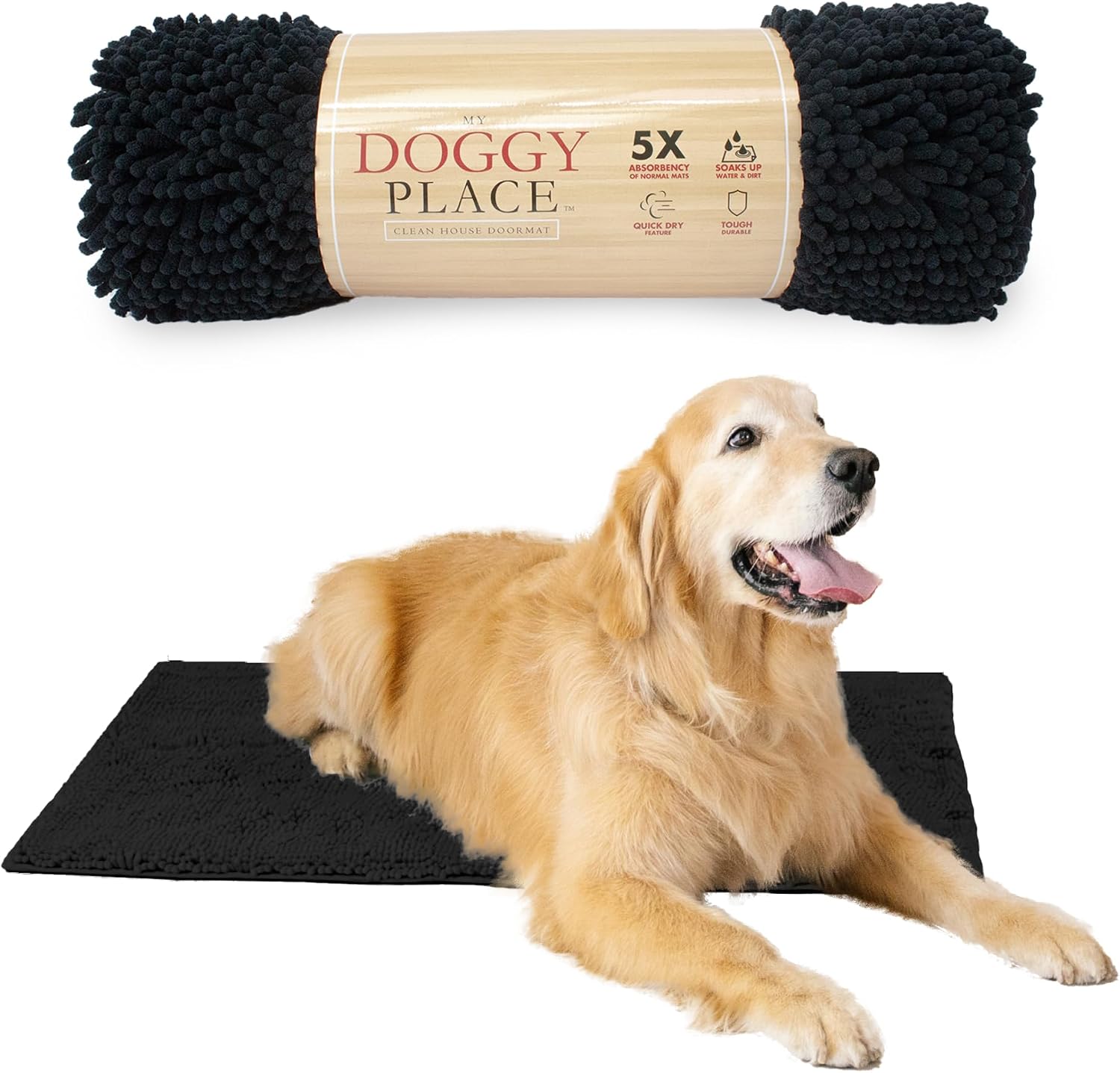 Dog Mud Mat, 31" x 20" Sage – Thick Microfiber Entry Rug for Snow, Mud & Salt – Absorbent, Quick-Dry, Washer-Safe & Non-Slip, Medium