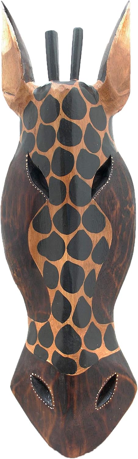 Stoneage Arts Giraffe Zebra Face Mask Wall Hanging Décor Hand Painted Patterns African Safari Decorative Accent A Contemporary Variation An Awesome