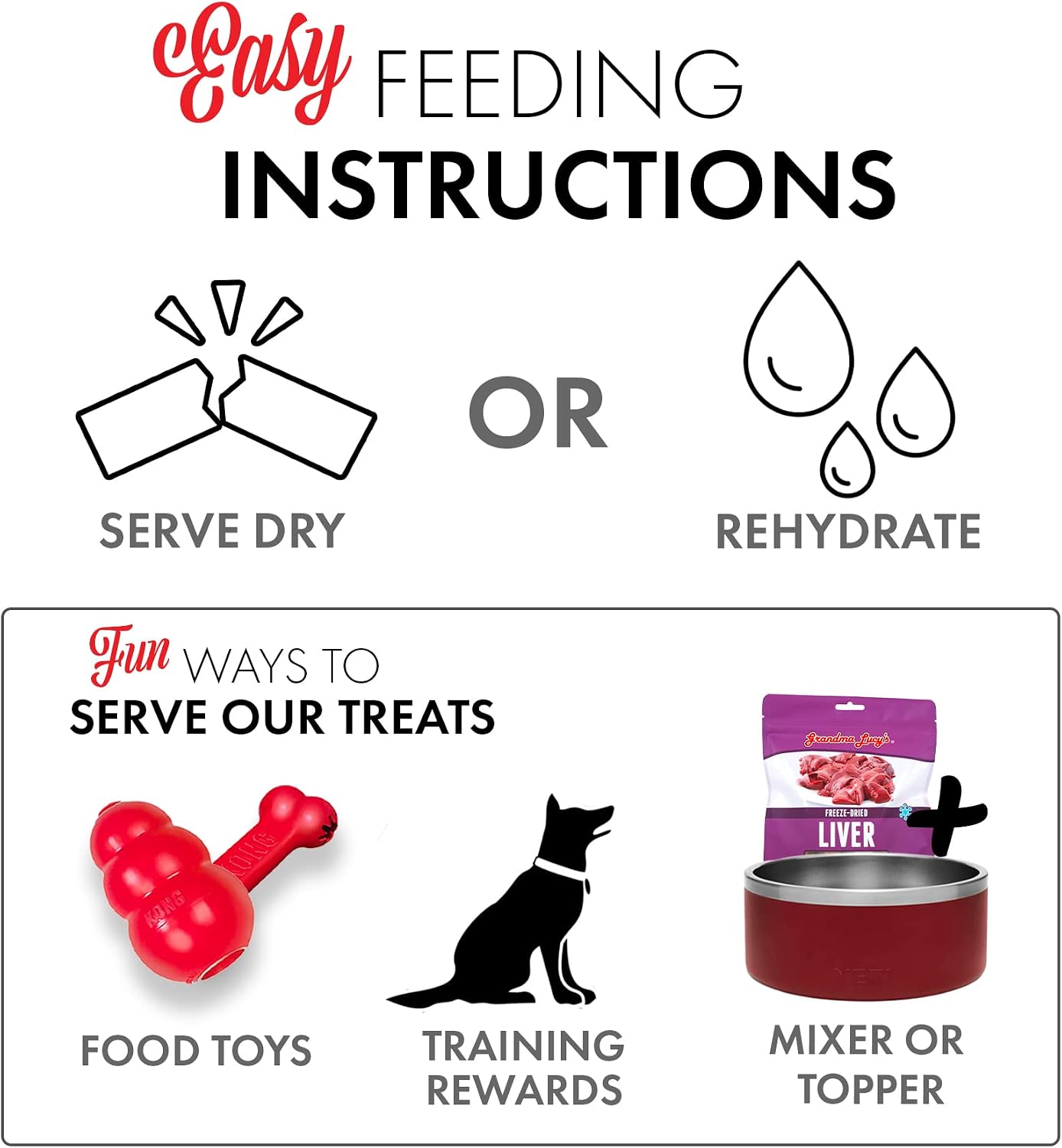Grandma Lucy’s Singles Pet Treat, Freeze-Dried Single Ingredient Treats for Dogs and Cats - Liver, 2.5 oz