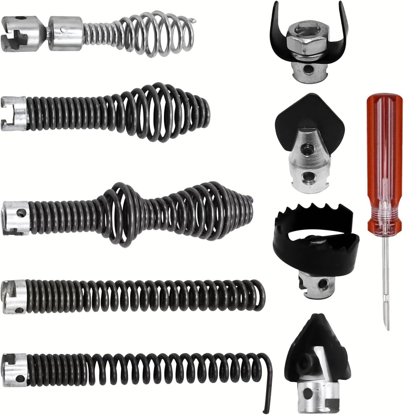 10Pcs Drain Snake Drill Attachment， Drain Auger Cutter Kit, Fit K-400 C-4 C-6 C-7 C-8 C-9 Cleaning Machines