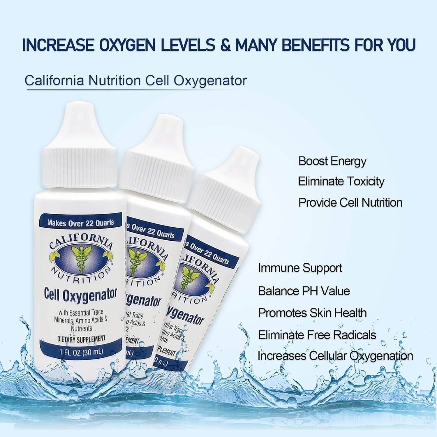 Cell Oxygenator Oxygen Boost, 1fl oz (30ml), Cell Food Oxygen Drops with Zinc, Support Immune System, Liquid Oxygen Dietary Supplement