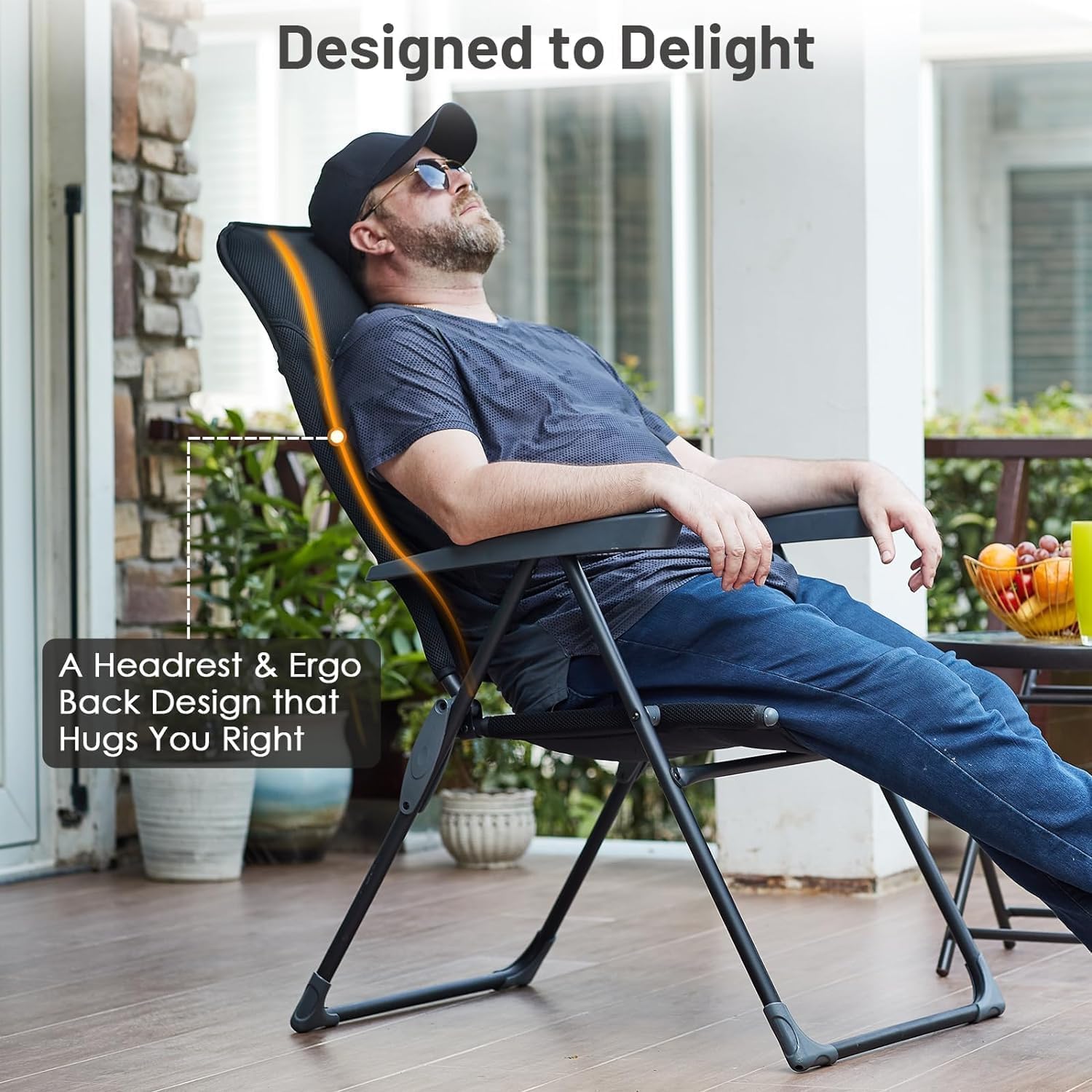 TIMBER RIDGE Zero Gravity Chairs, Folding Recliner Chair Padded with Cup Holder and Headrest