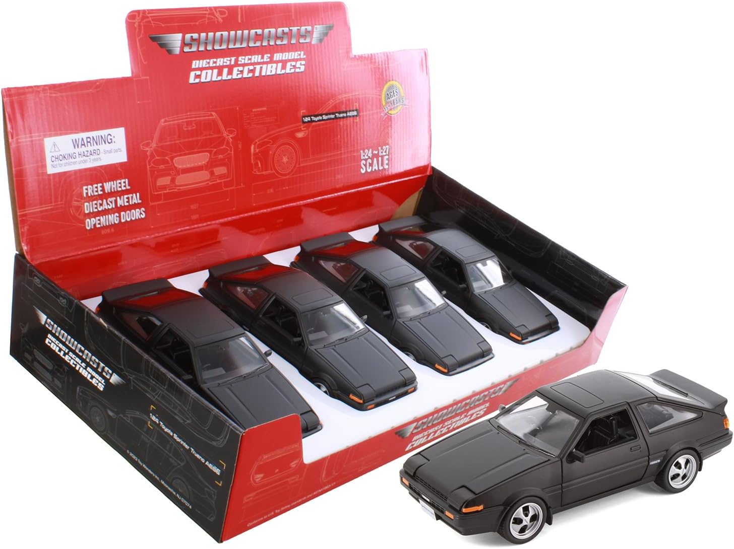 Toyota Sprinter Trueno AE86 37916-1/24 Scale Diecast Model Car (White)