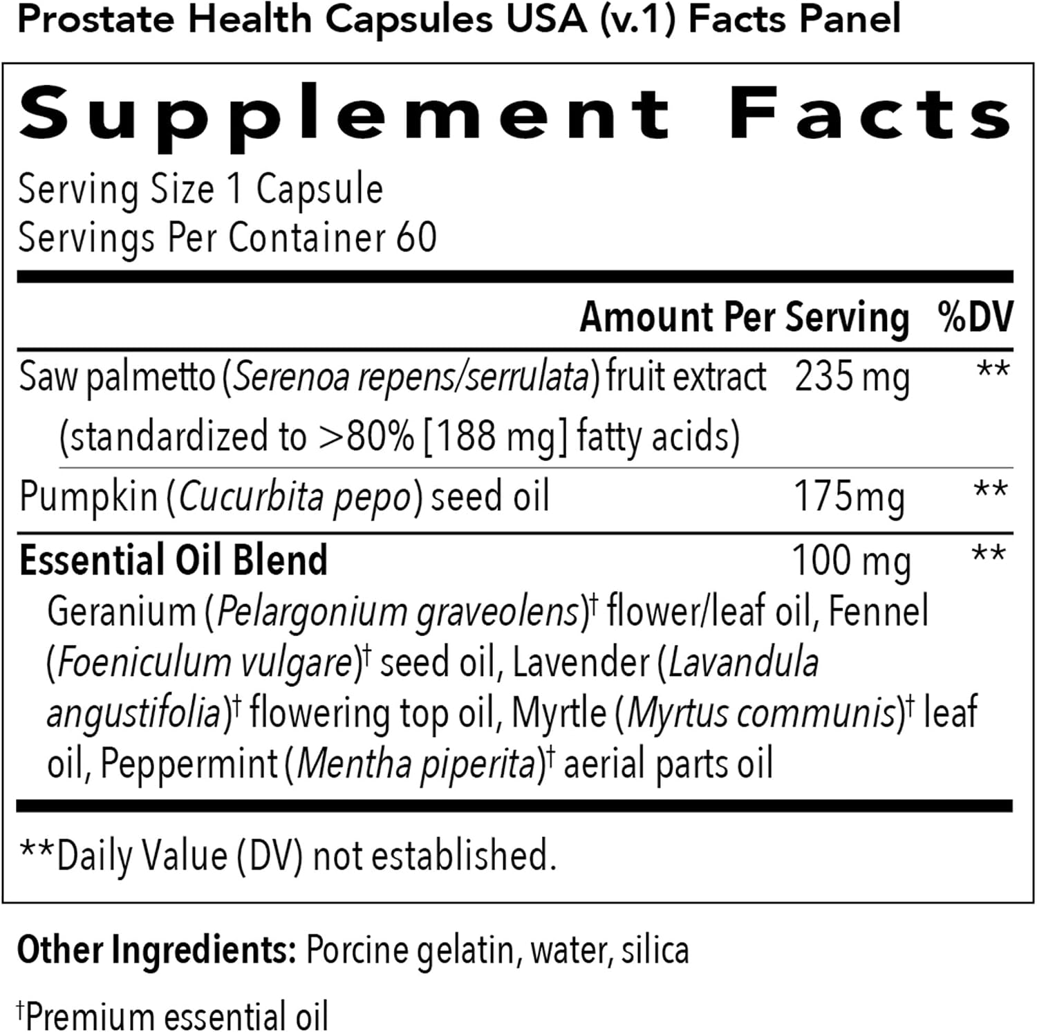 Young Living Prostate Health Essential Oil Supplement - Supports Prostate Function - 60 Softgels