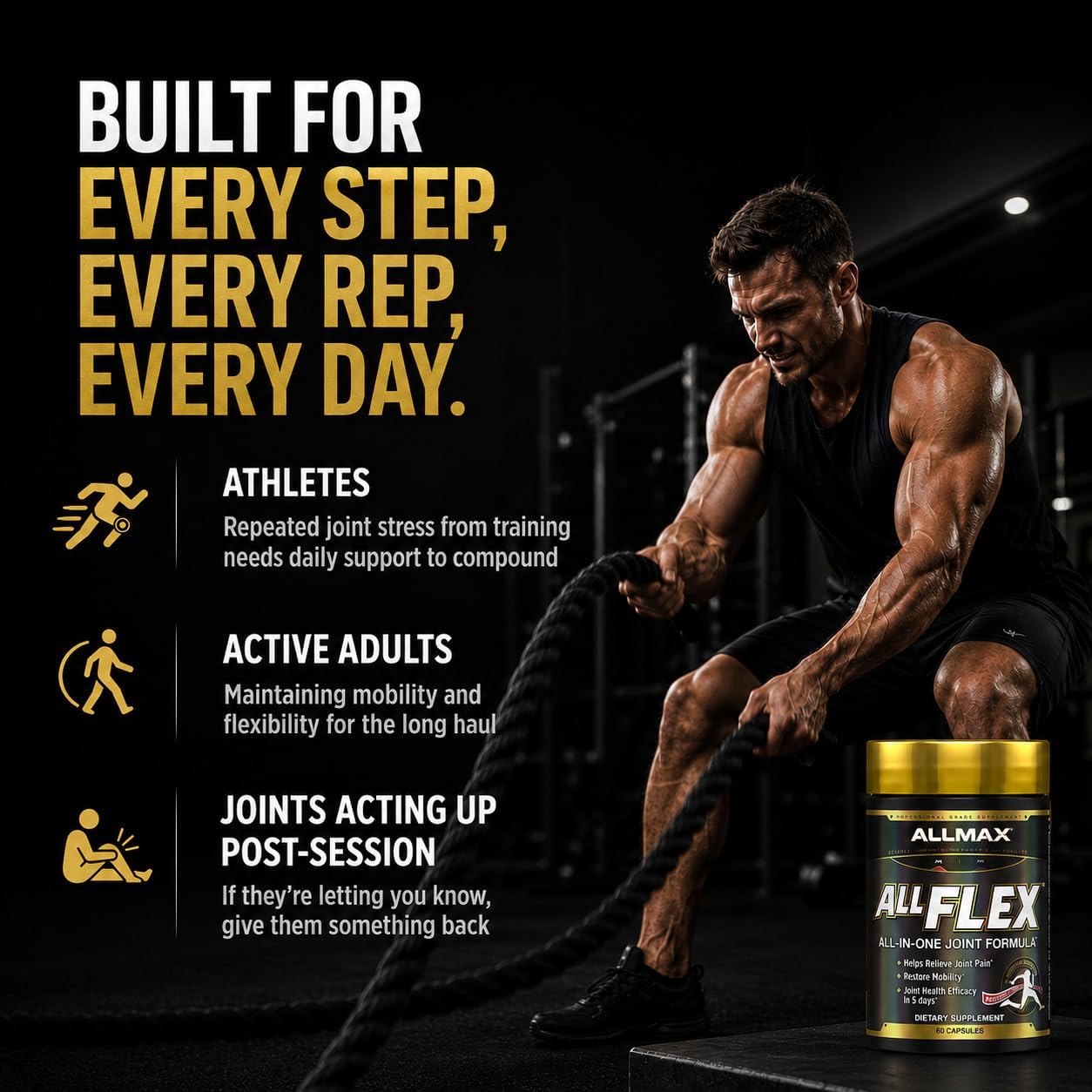 ALLMAX Advanced AllFlex Joint Support Capsules, 60 Count, 30 Servings