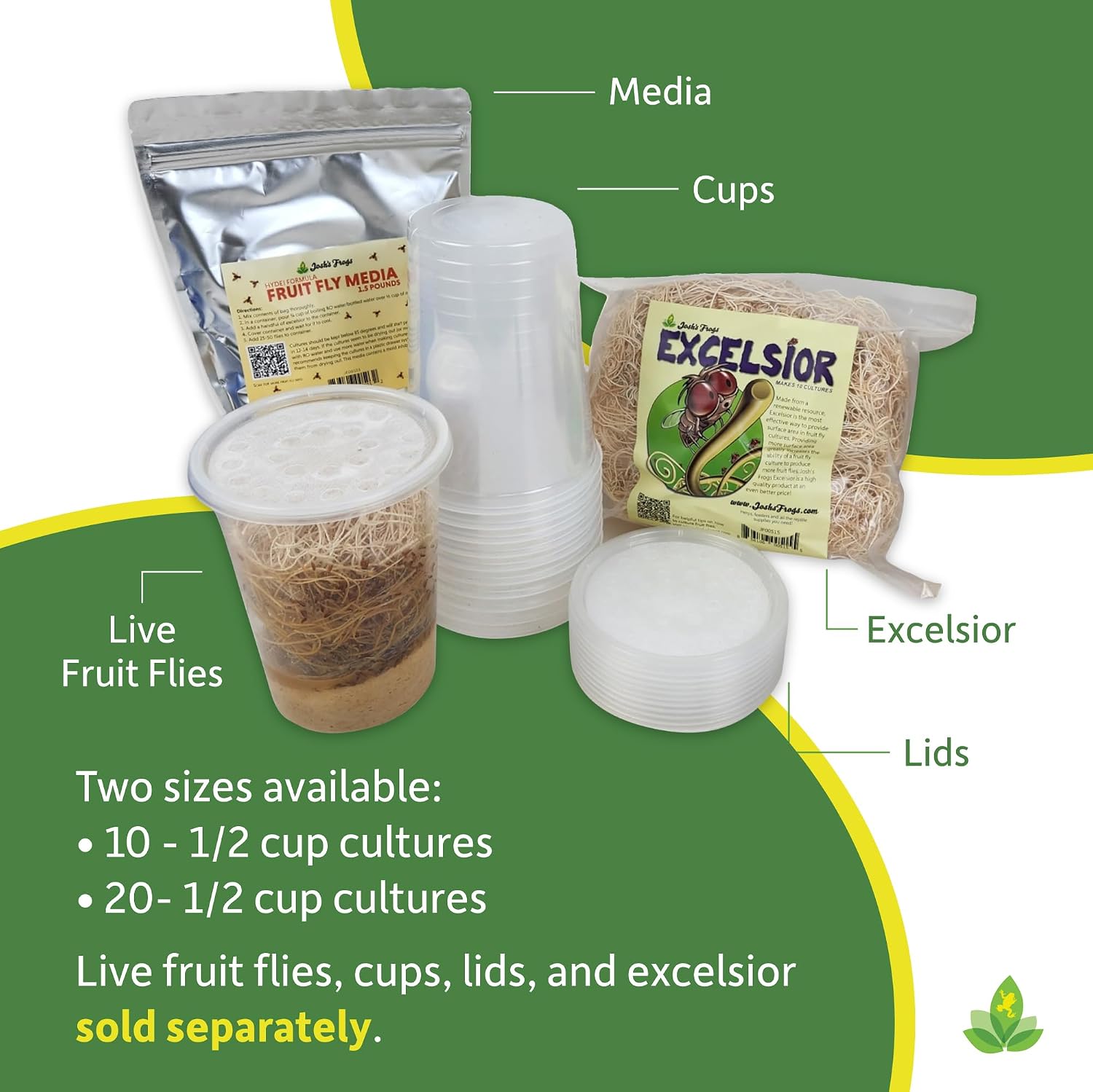 Josh's Frogs The Best HYDEI Fruit Fly Food Media, 3 lbs/2.7 Quarts | Makes 20 Fruit Fly Cultures
