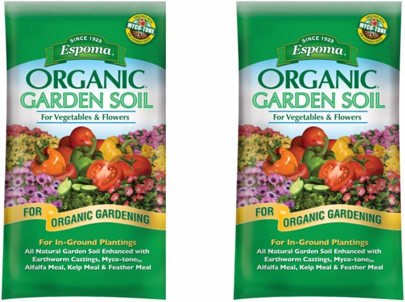Espoma Organic Vegetable & Flower Garden Soil Natural and Organic in Ground Planting Mix. Use When Planting & Transplanting. for Organic Gardening.