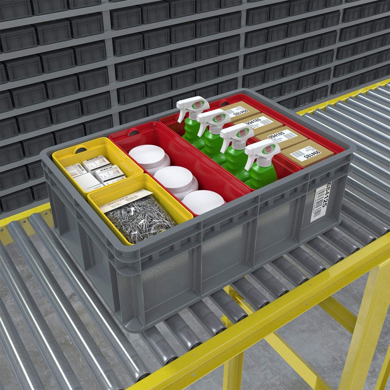 Akro-Mils 38358 Heavy-Duty Stacking Multi-Load Straight Wall Container Shuttle Tote for ASRS Automated Storage and Retrieval Systems
