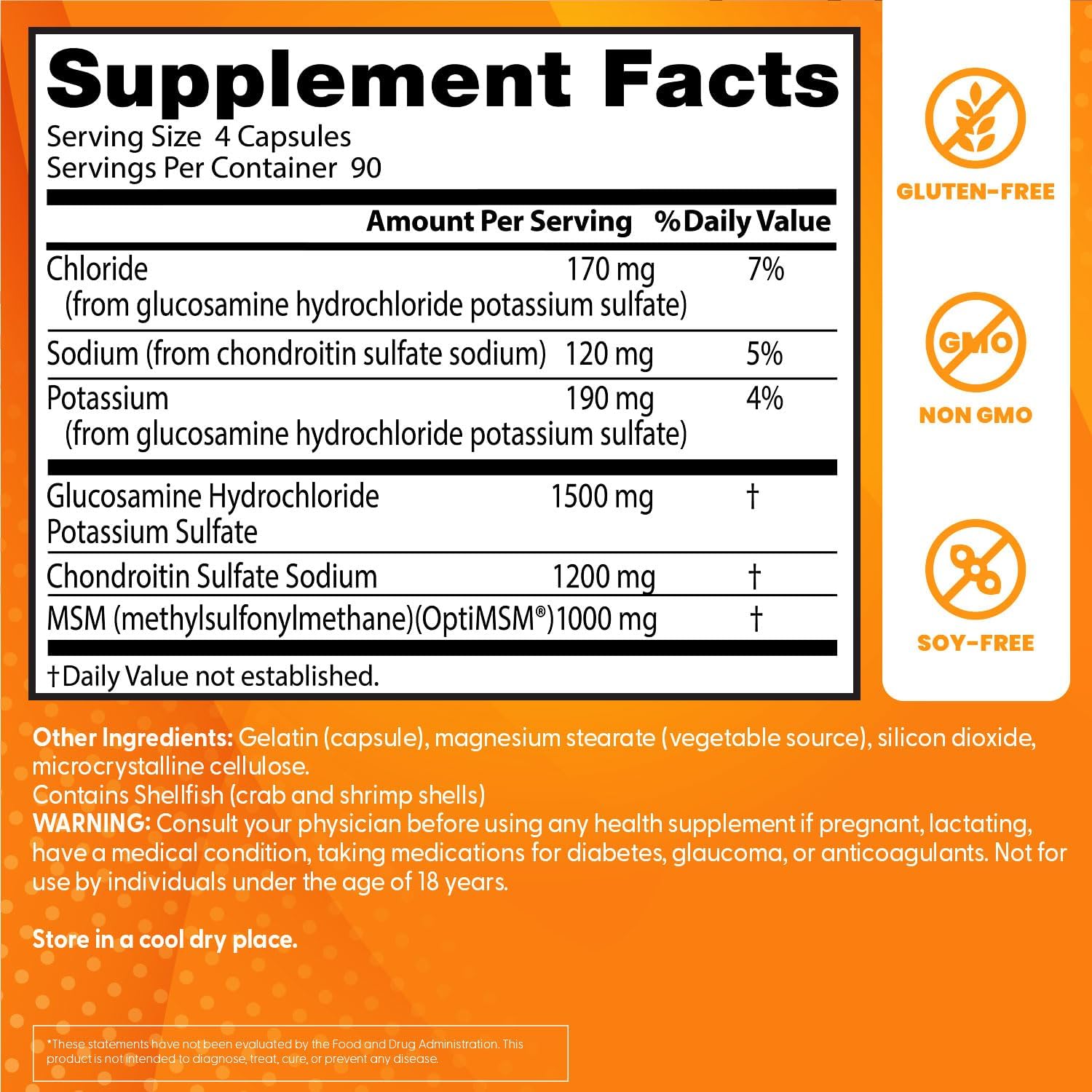 Doctor's BEST Glucosamine Chondroitin MSM - Joint Health Support Supplement for Women & Men, Nutritional Support for Joint Strength, Hair, Skin, & Nails, Gluten Free, Non GMO - 240 Capsules