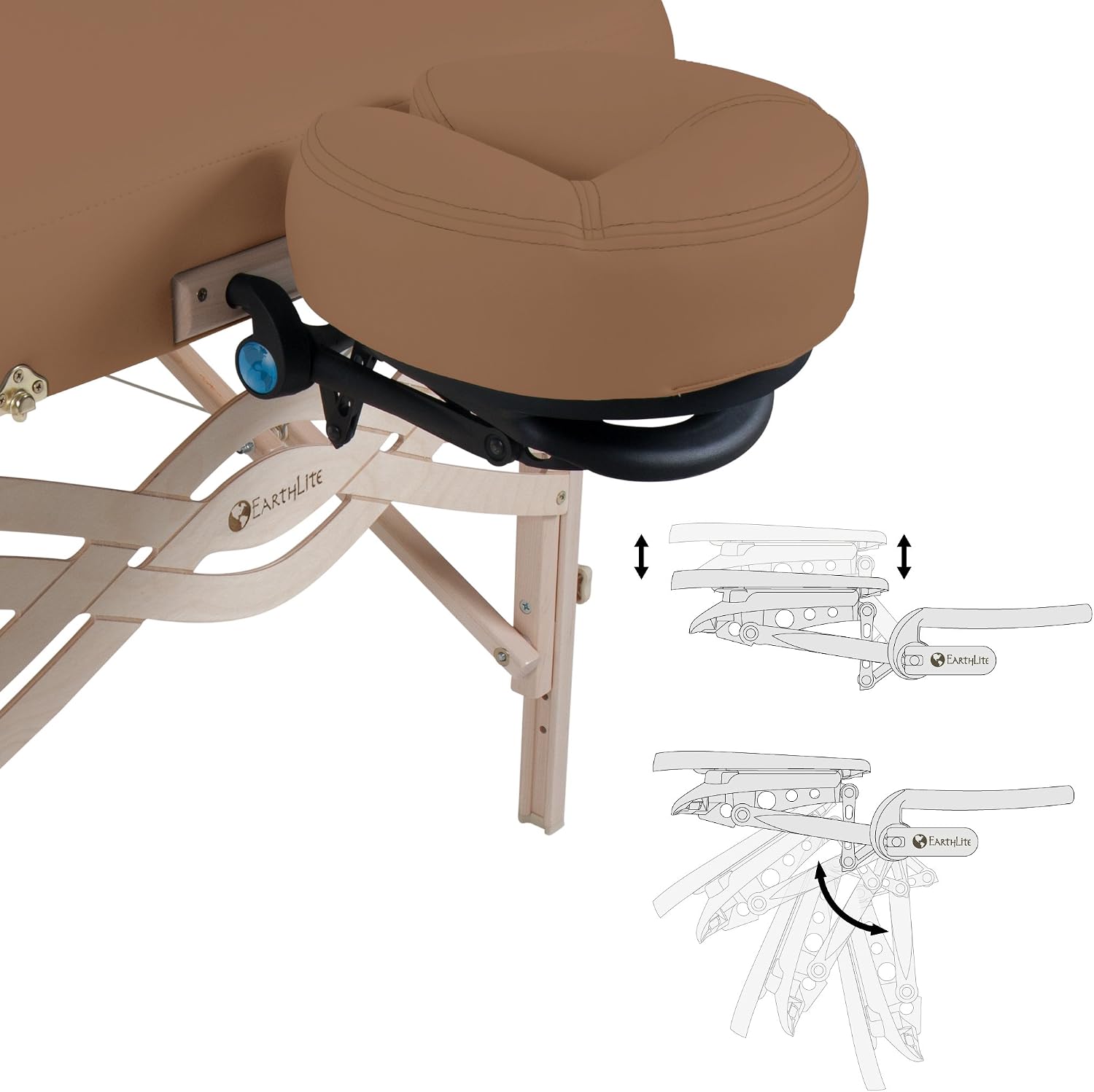 EARTHLITE Premium Portable Massage Table Package SPIRIT - Spa-Level Comfort, Deluxe Cushioning incl. Flex-Rest Face Cradle & Strata Face Pillow, Carry Case (30/32” x 73”) - Made in USA