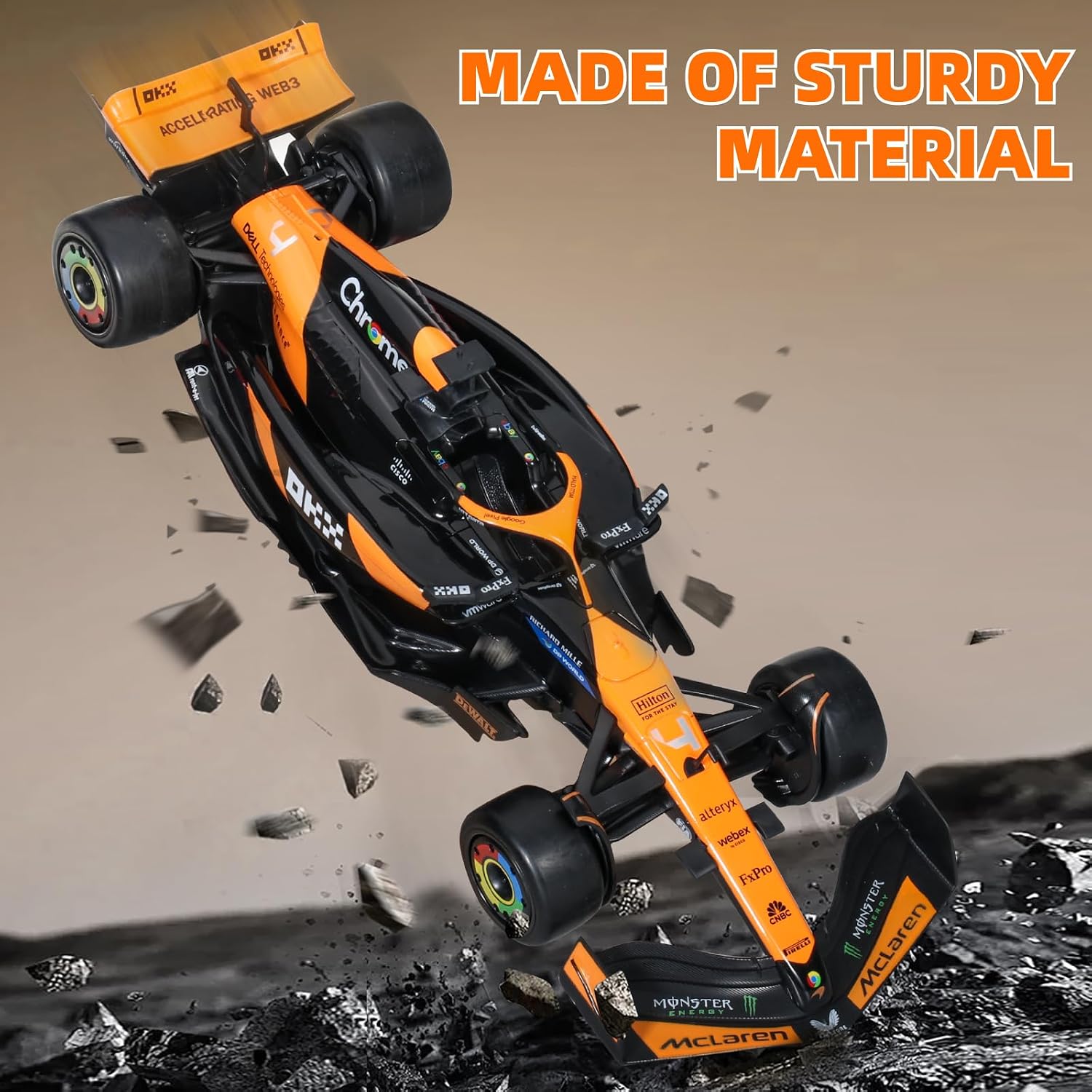 MIEBELY Official Licensed 1/14 McLaren F1 Remote Control Car for Adults Kid | MCL38 F1 RC Car, 2 Rechargeable Batteries