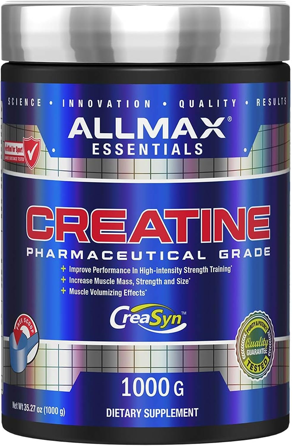 ALLMAX Creatine Monohydrate Powder, Micronized, Unflavored, 1000 g