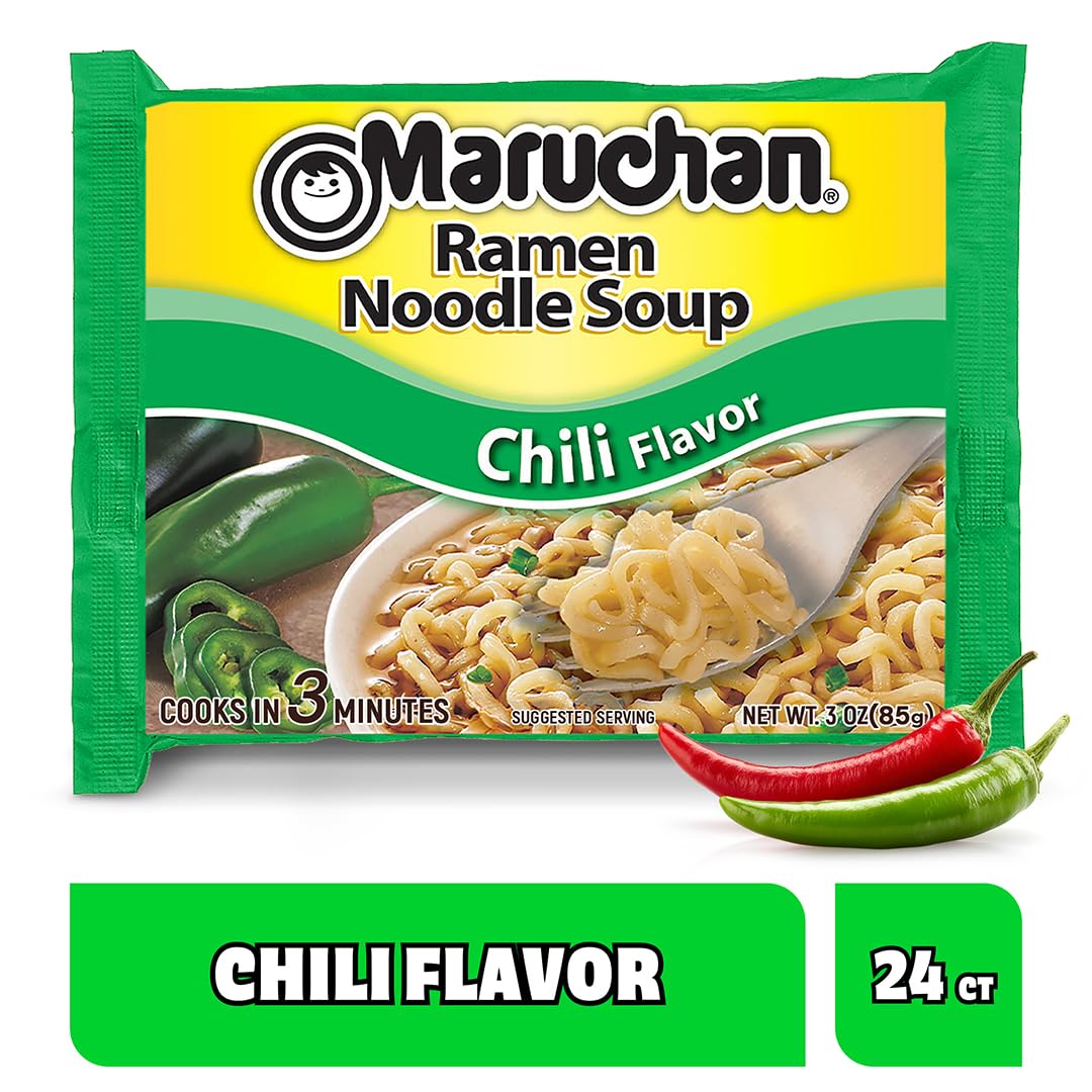 Maruchan Ramen Noodle Soup, Pork Flavor – Japanese-Style Instant Noodles, Quick & Easy Meal for Kids, Students & Busy Families – 3 Oz. (24 Pack)